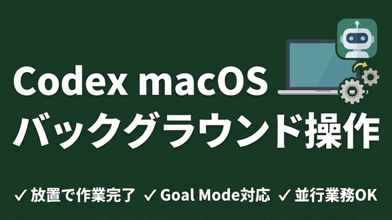 Codex macOS バックグラウンド操作｜放置で作業完了