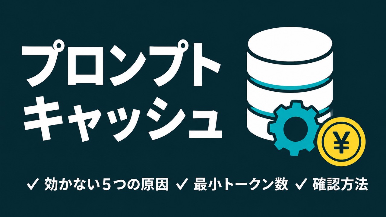 プロンプトキャッシュとは｜効かない5つの原因と確認方法