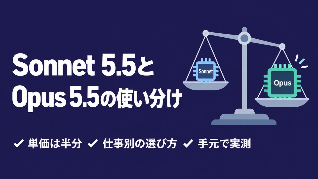 Claude Sonnet 5.5とOpus 5.5の使い分け｜半額でどこまで足りるか
