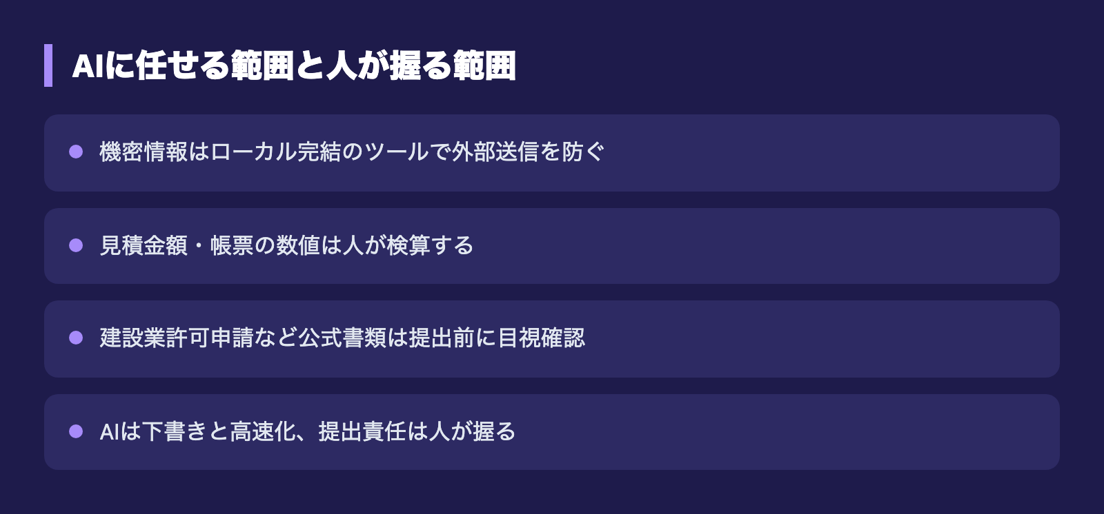 AIに任せる範囲と人が握る範囲