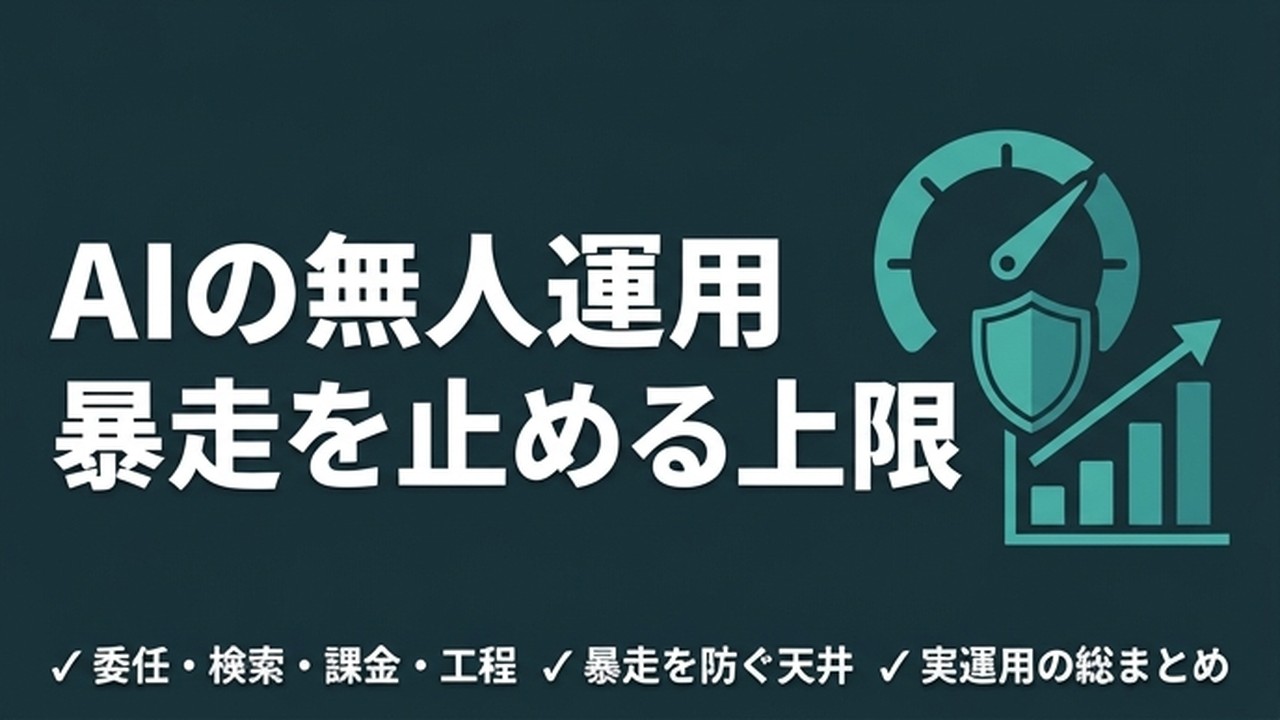 Claude Code無人運用｜暴走を防ぐ上限設定まとめ