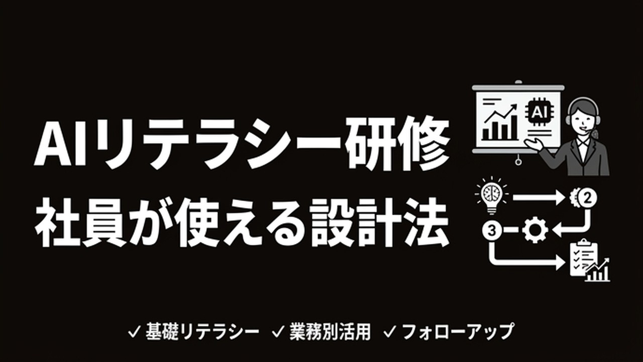 AIリテラシー研修の設計法｜社員が「使える」ようになる実践プログラム