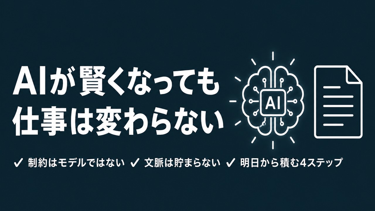 AIが賢くなっても仕事が変わらない理由｜ボトルネックは文脈