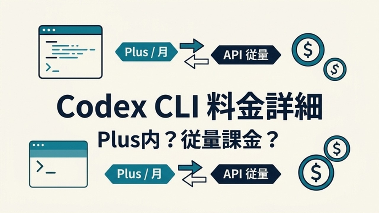 Codex CLI 料金詳細｜Plus 内？従量？