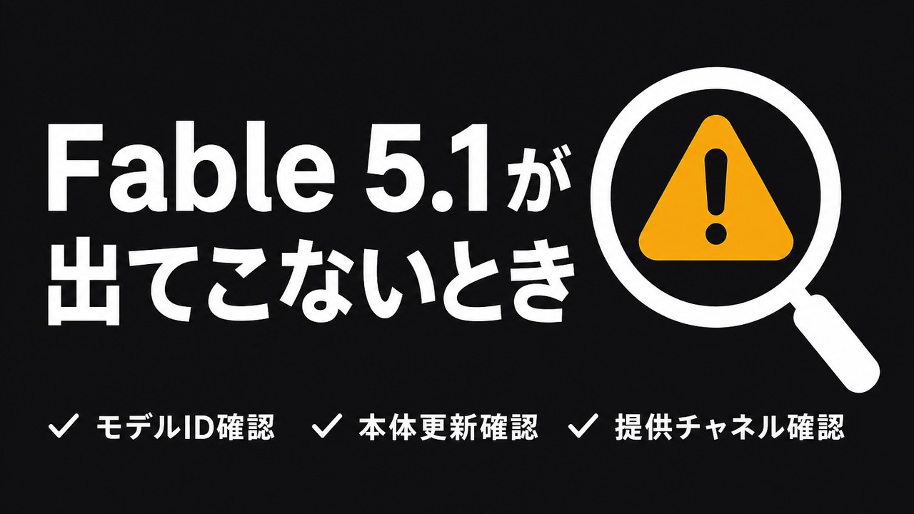 Fable 5.1が使えない・出てこないときの確認手順