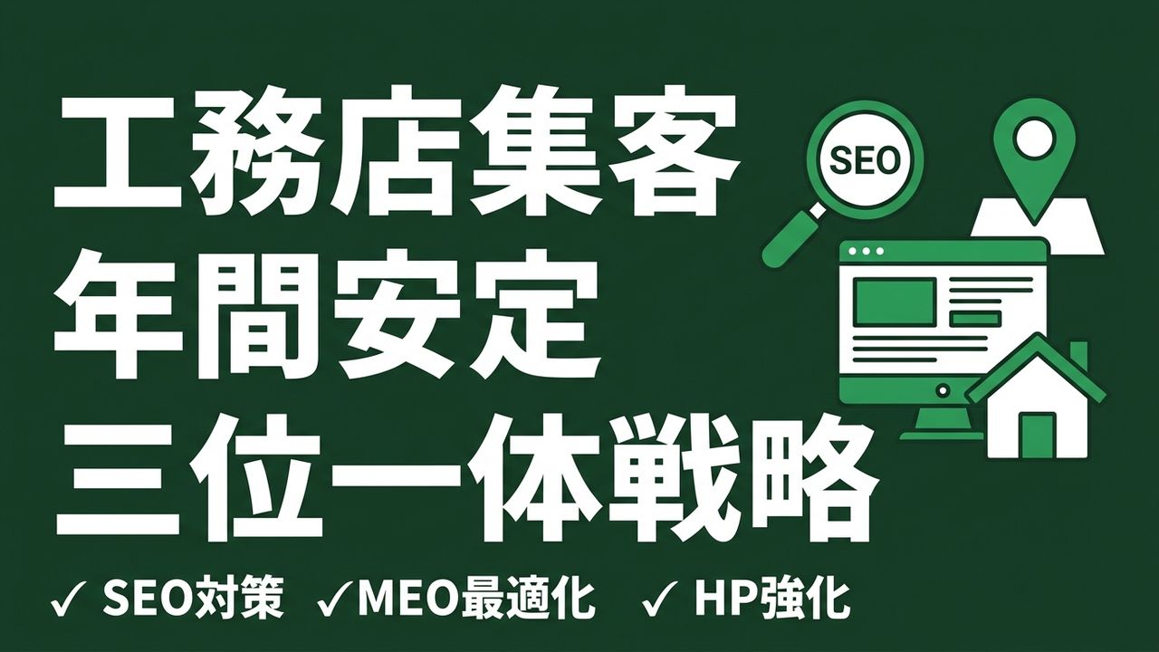 工務店の集客を年間安定させる方法｜SEO・MEO・HPの三位一体戦略