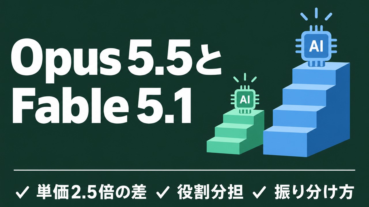 Claude Opus 5.5とFable 5.1の使い分け｜上位モデルより強いのは本当か