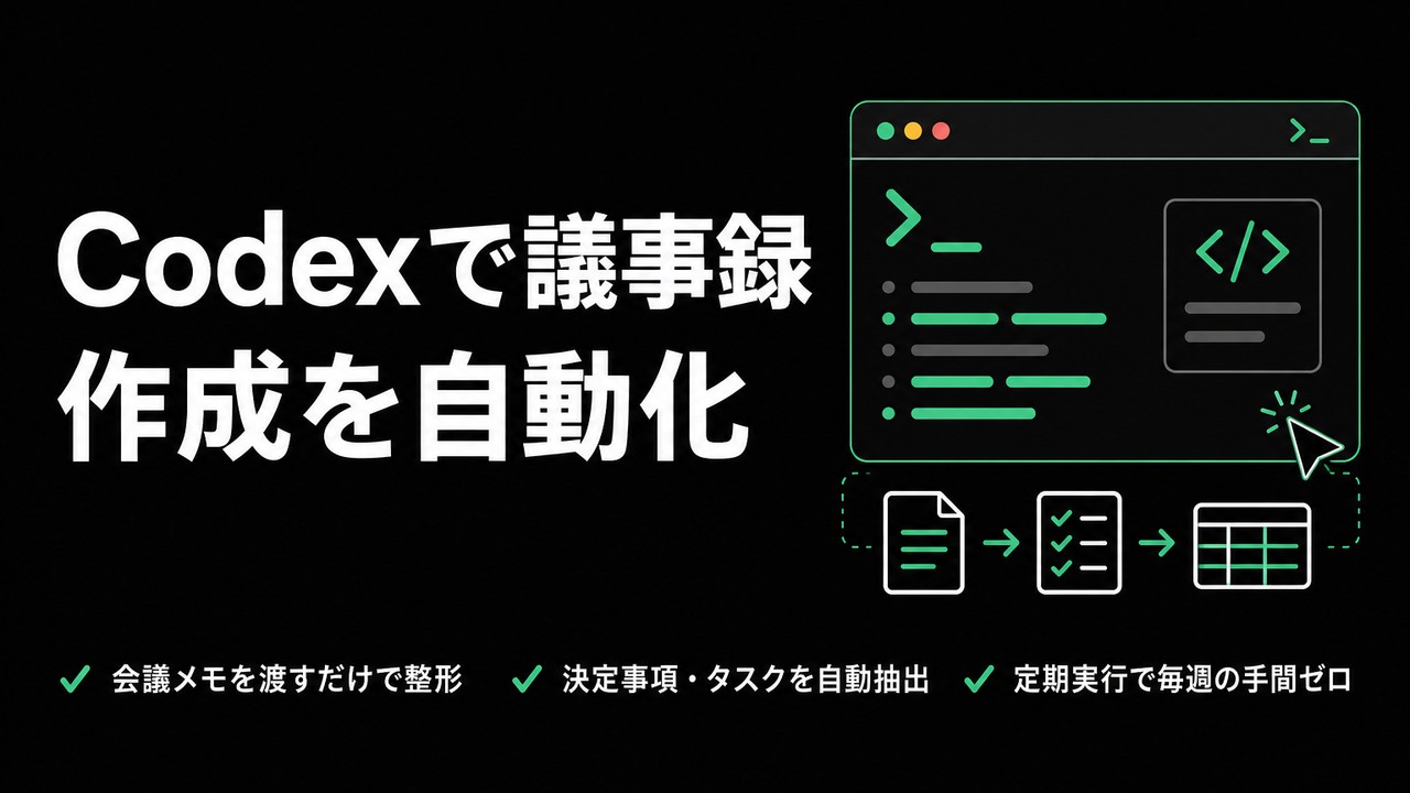 Codexで議事録作成を自動化する方法｜会議メモから生成 | Codex for