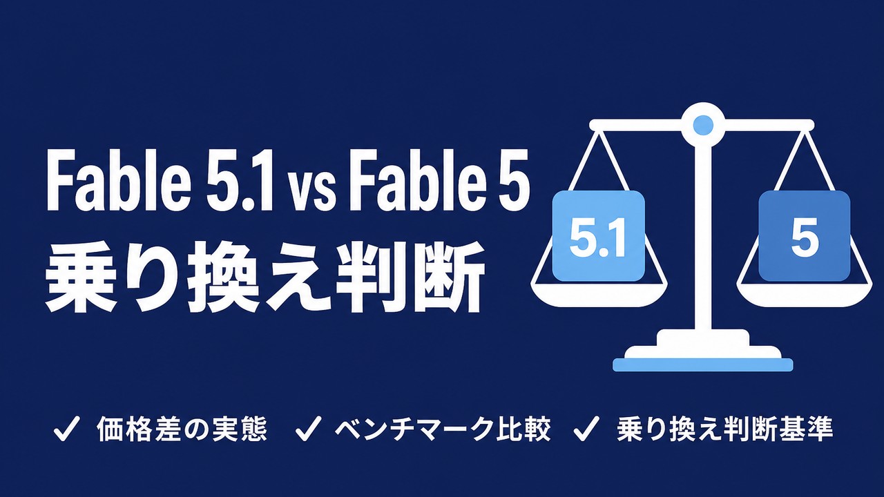 Claude Fable 5.1とFable 5の違い｜乗り換え判断
