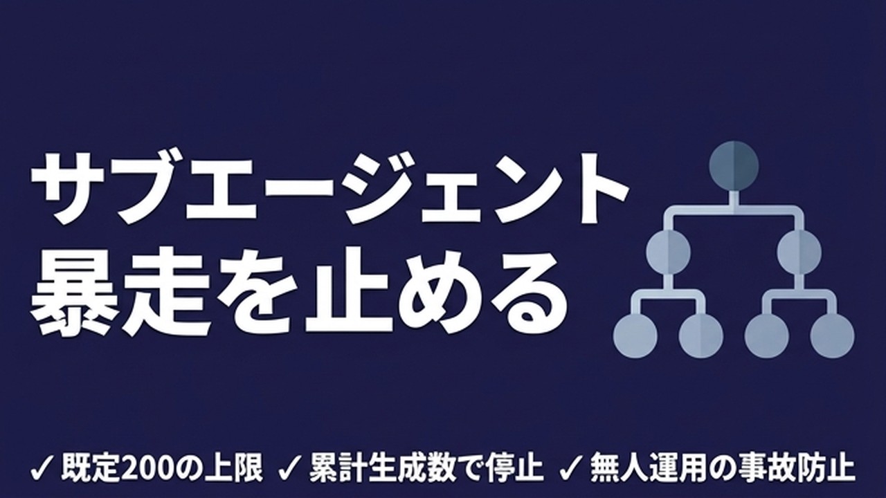 Claude Codeのサブエージェント上限｜暴走委任を防ぐ