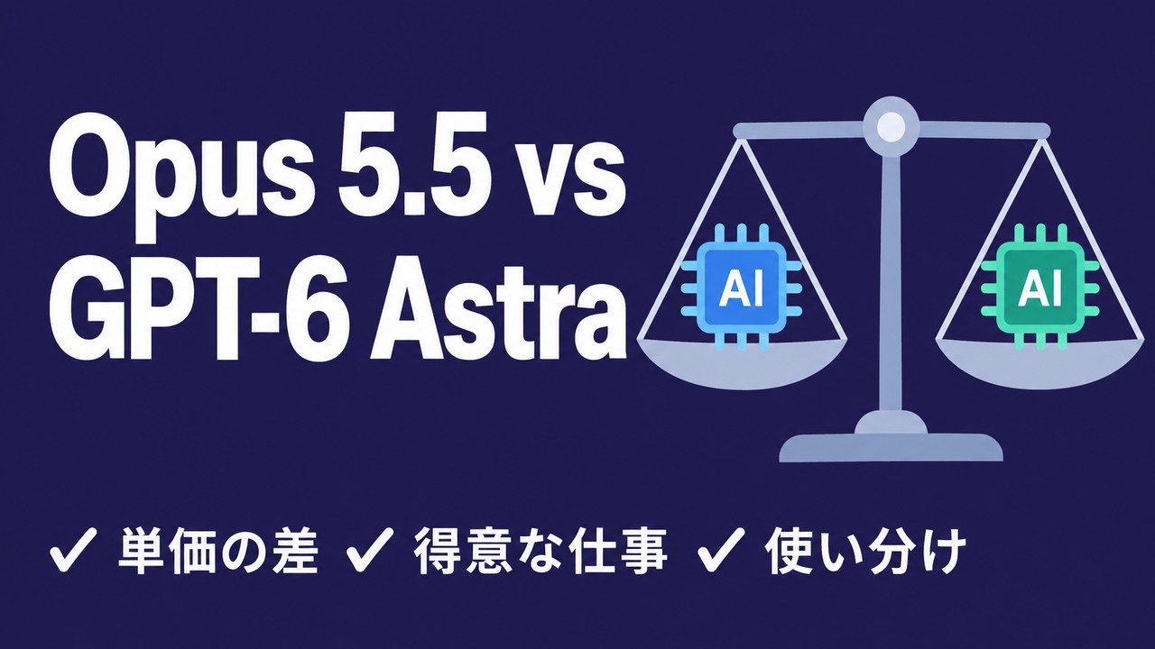 Claude Opus 5.5とGPT-6 Astra｜どちらを使うべきか