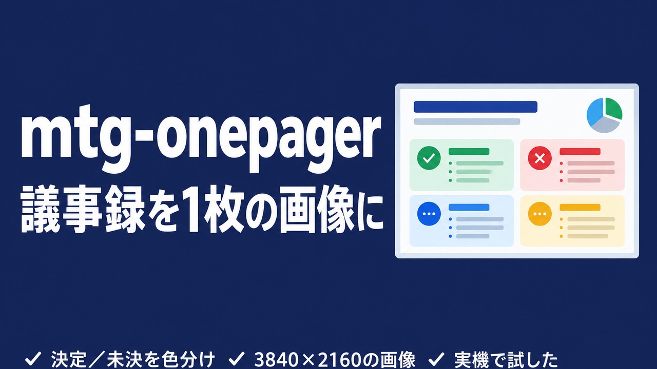 mtg-onepagerとは｜議事録を1枚の画像にする使い方