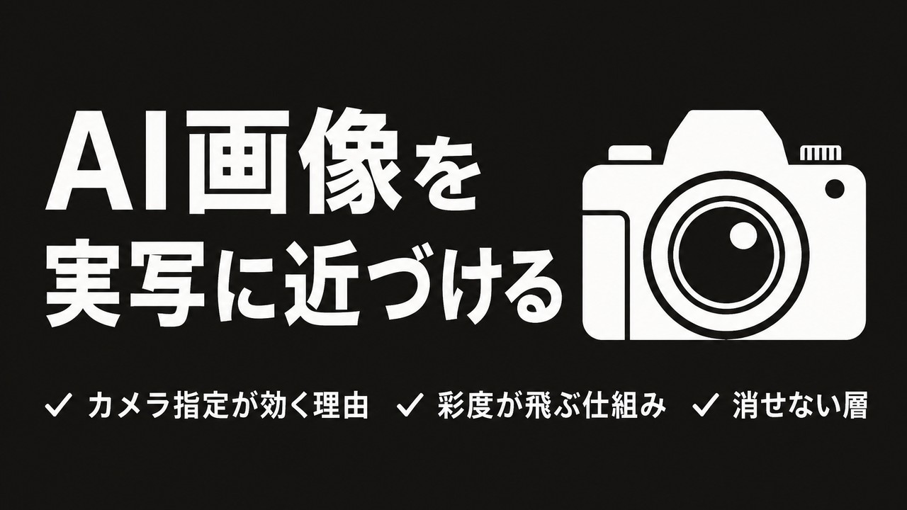 AI画像を実写っぽくするプロンプト｜カメラ指定が効く理由