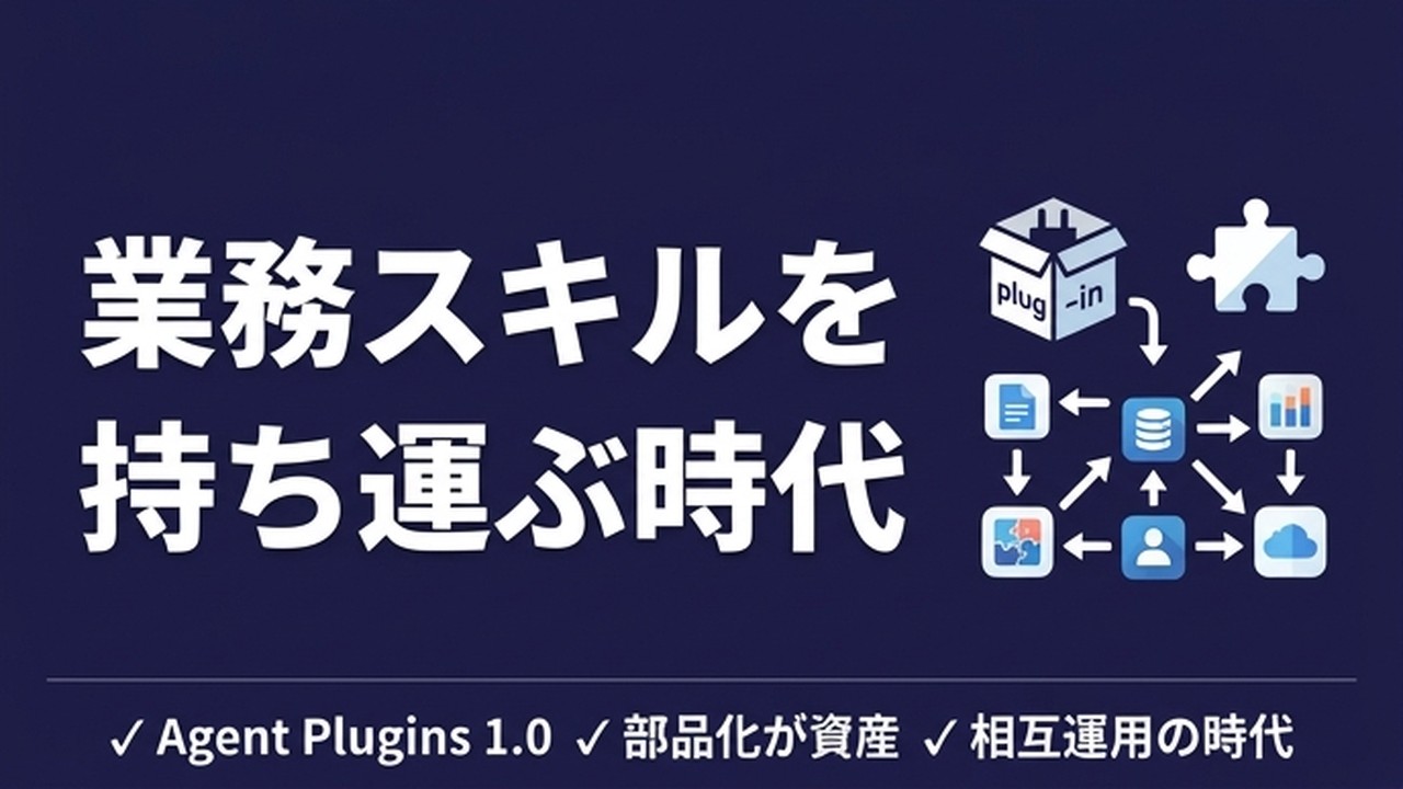 Agent Plugins 1.0とは｜業務スキルを持ち運ぶ