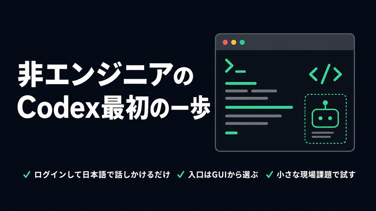 非エンジニアのCodex入門｜最初の一歩は何から | Codex for Business