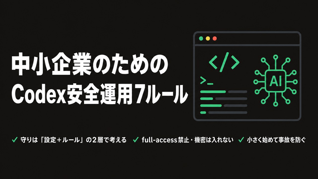 中小企業のためのCodex安全運用7つのルール | Codex for Business