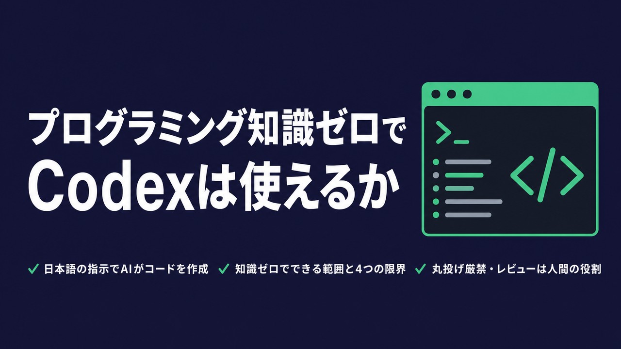 プログラミング知識ゼロでCodexは使えるか | Codex for Business