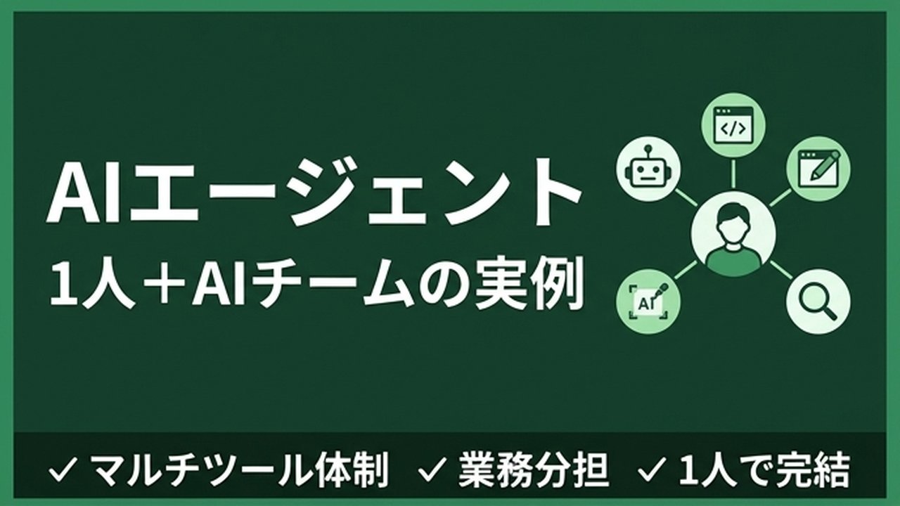AIエージェントとは？1人+AIチームの実務構成を公開