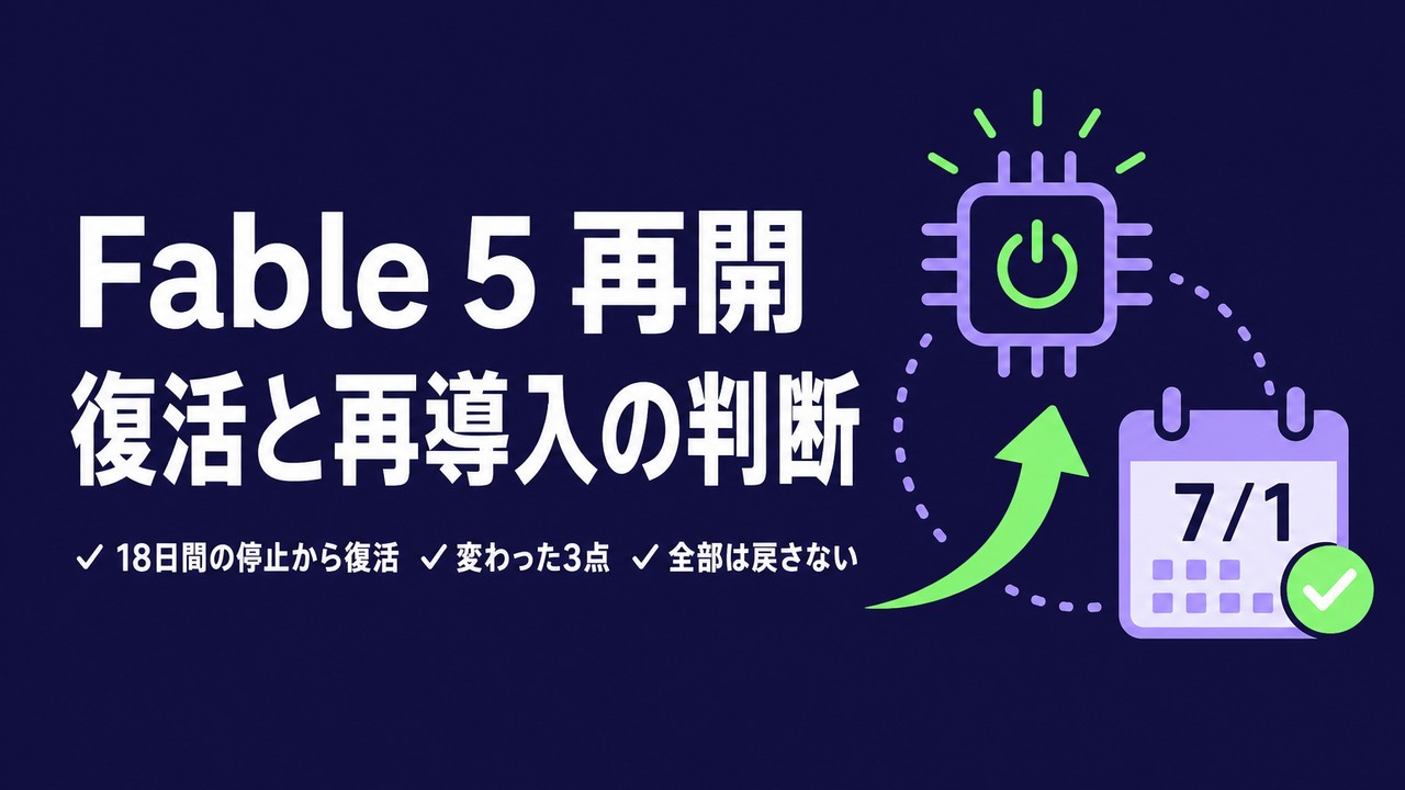 Claude Fable 5が再開｜復活の全容と再導入の判断