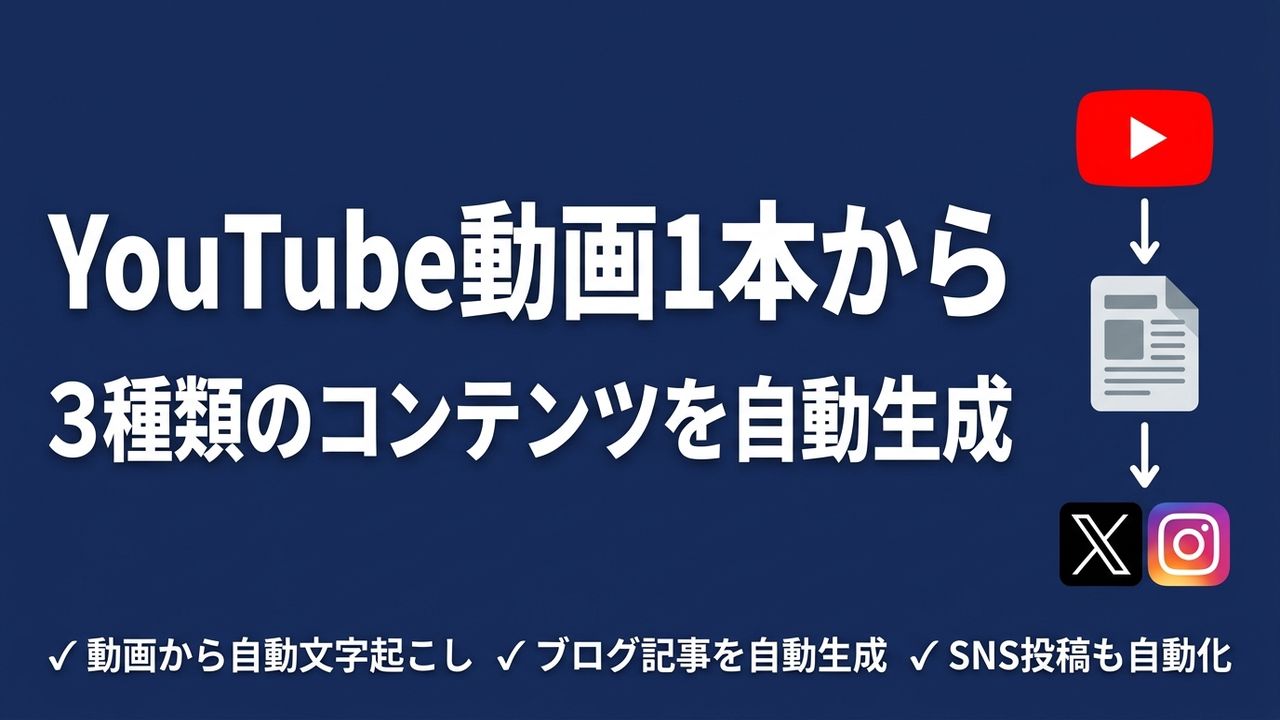 YouTube動画→ブログ記事→SNS投稿を全自動化する仕組みを作った話