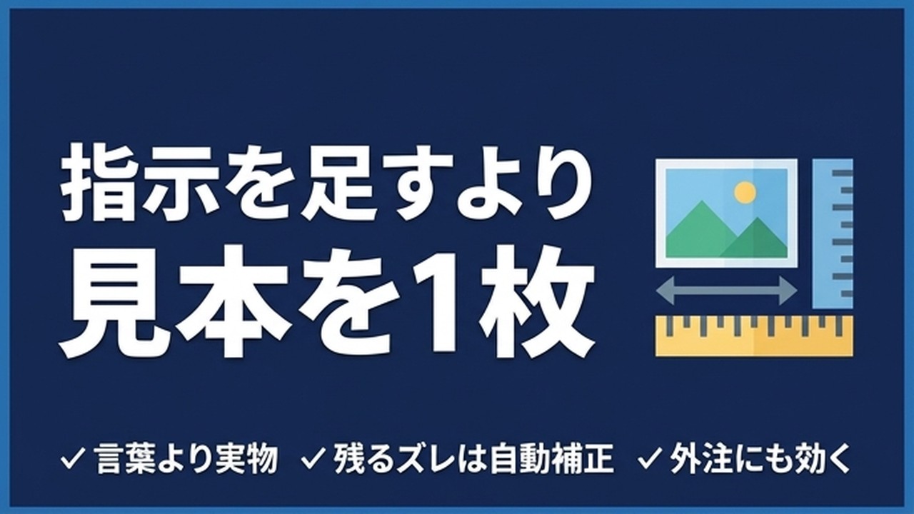 AIへの指示が伝わらない原因と直し方｜見本を1枚渡す
