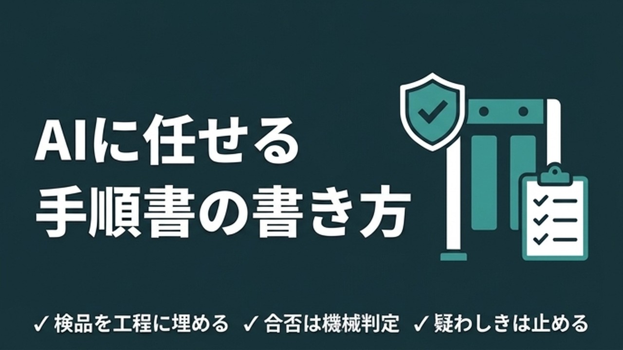 AIに任せる手順書の書き方｜検品を工程に埋め込む