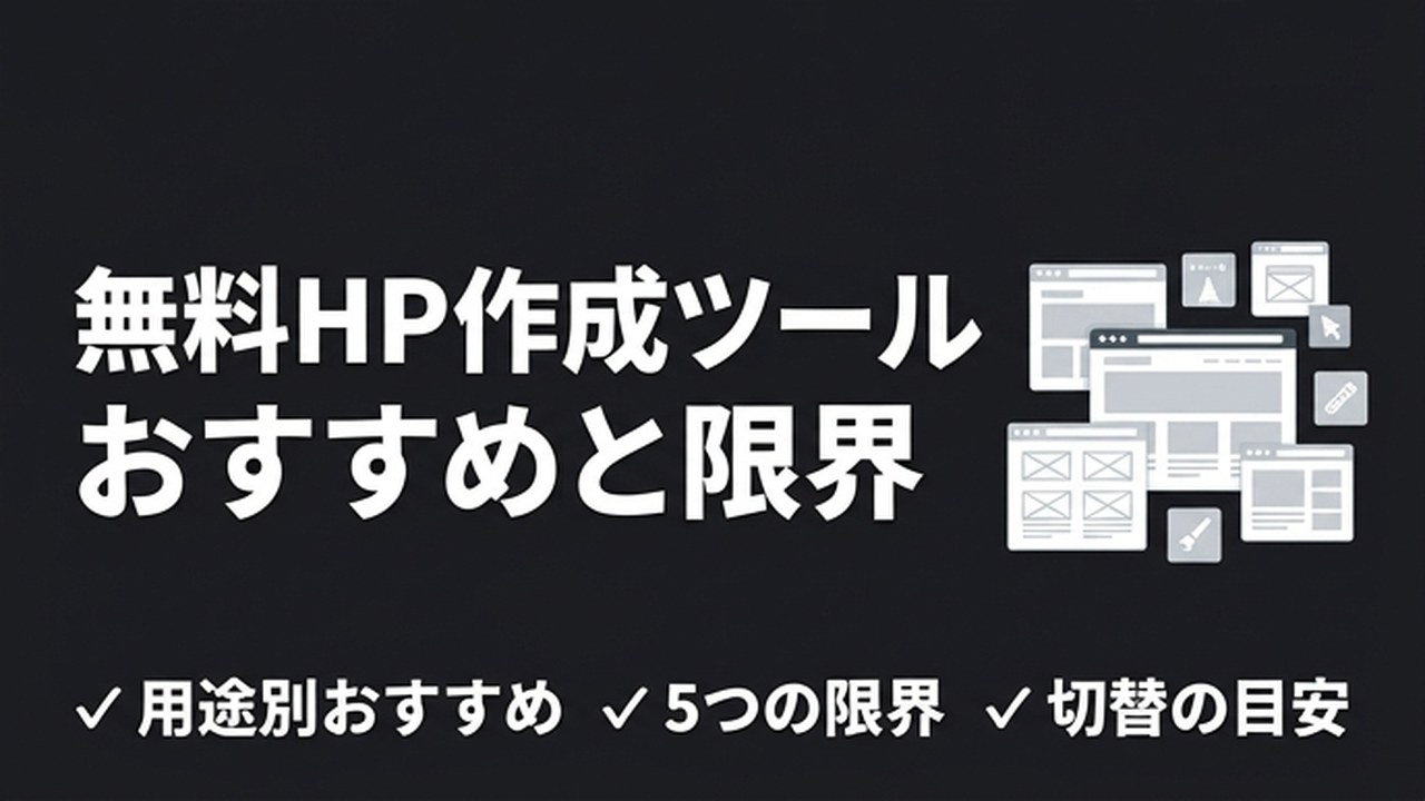 無料ホームページ作成ツール｜おすすめと限界・注意点