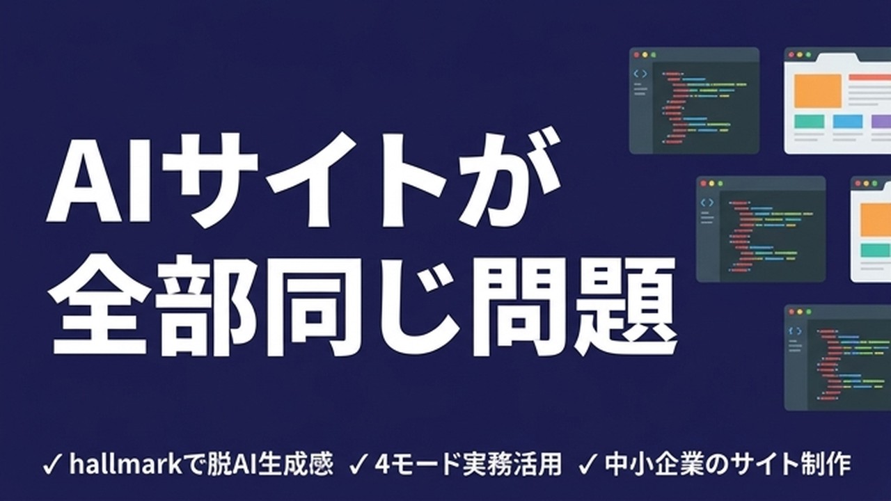 AI生成サイトが全部同じ問題｜hallmarkで脱テンプレ感
