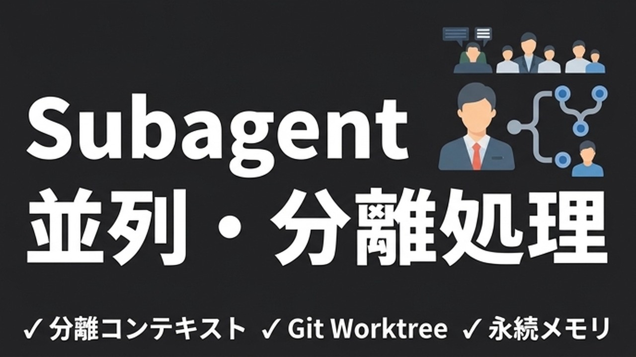 Claude Code Subagent使い方｜並列・分離処理の実践ガイド