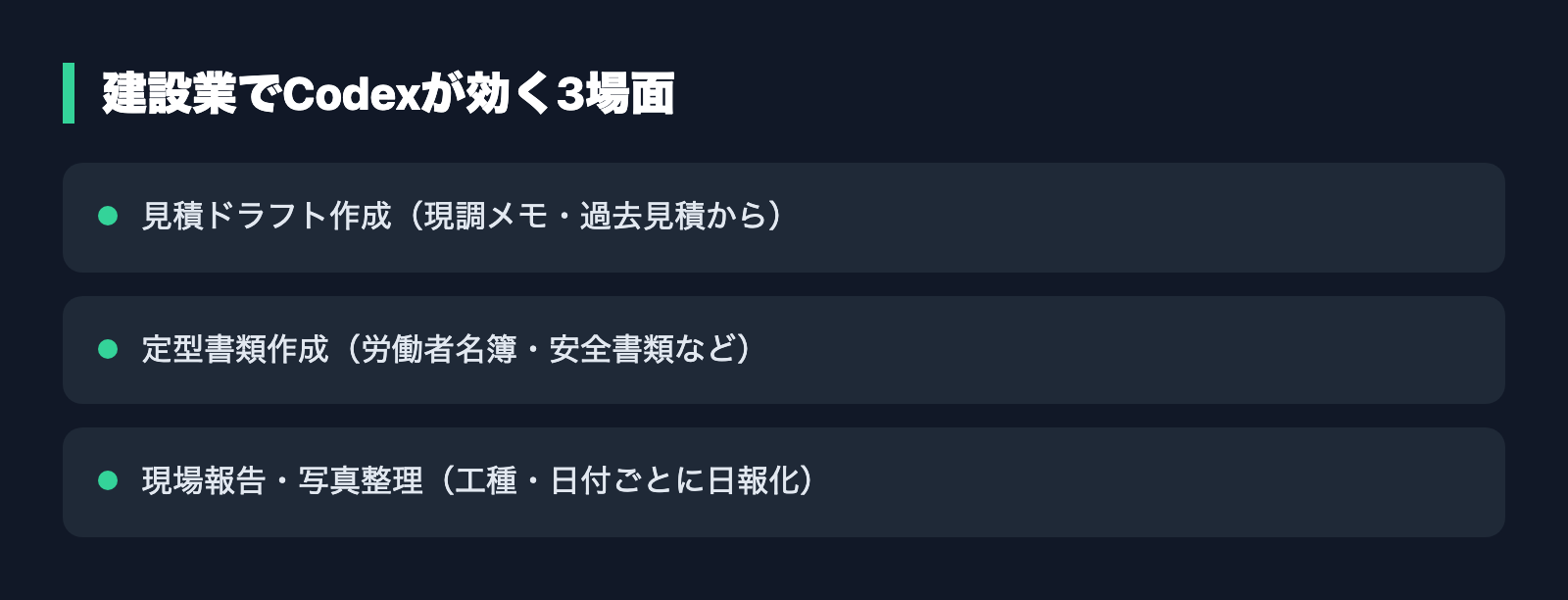 建設業でCodexが効く3場面