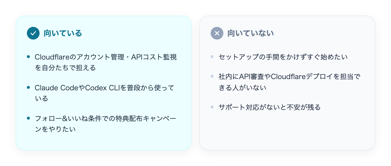 X Harnessが向いている人・向いていない人の比較チェックリスト
