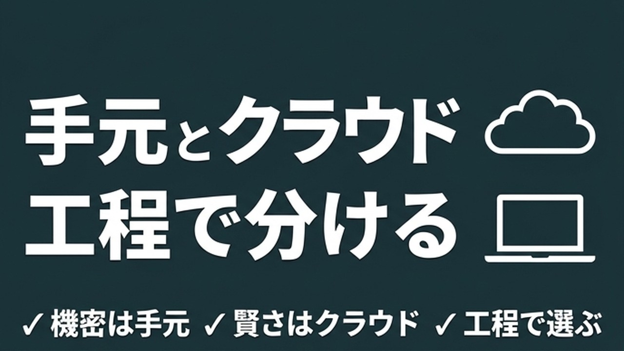 AIは全部クラウドに預けるな｜手元で回す工程の選び方