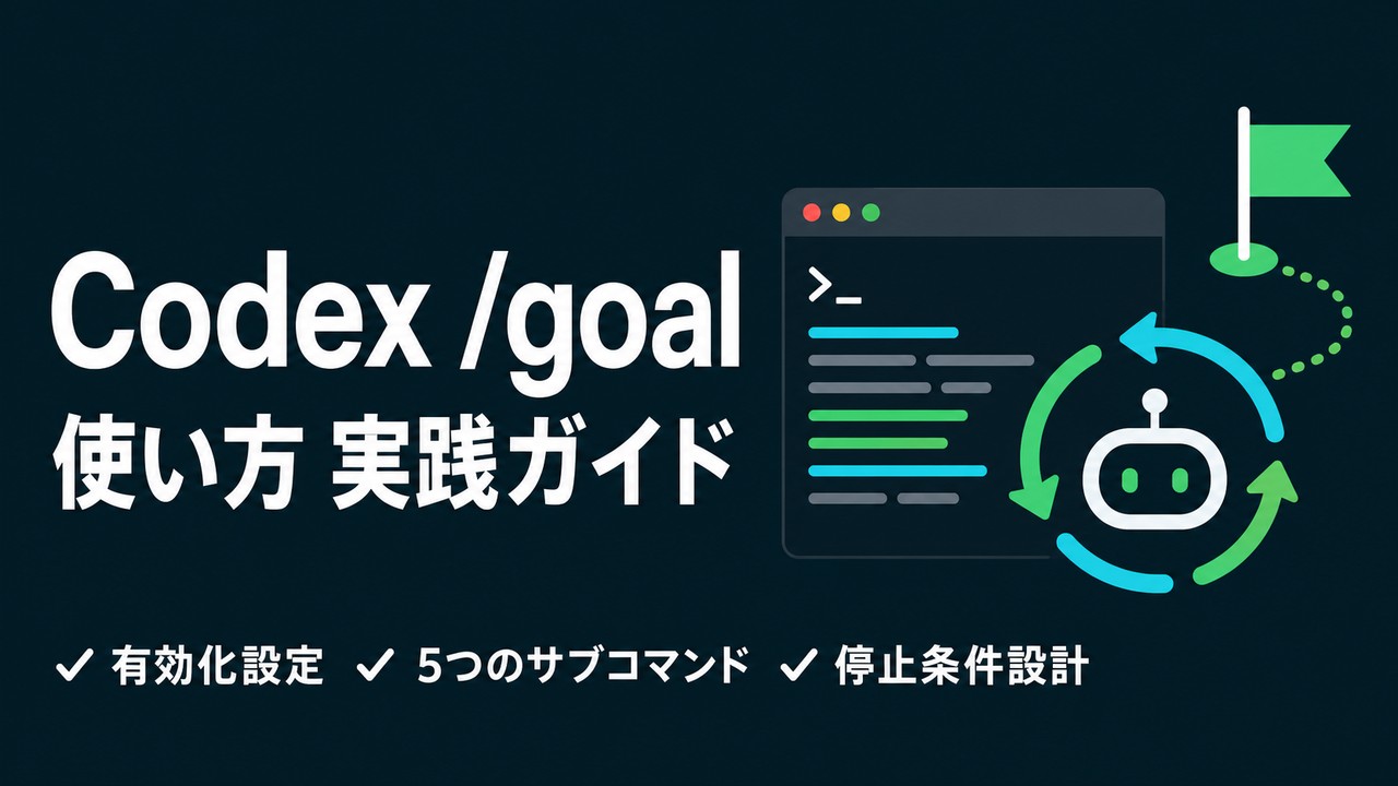 Codex /goalコマンドの使い方｜設定と停止条件の実践
