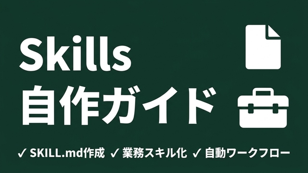 Claude Code Skillsの作り方｜自分の業務をスキル化する実践手順