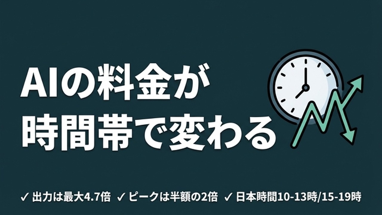 DeepSeek値上げ｜AI料金に「ピーク時間」が入った日