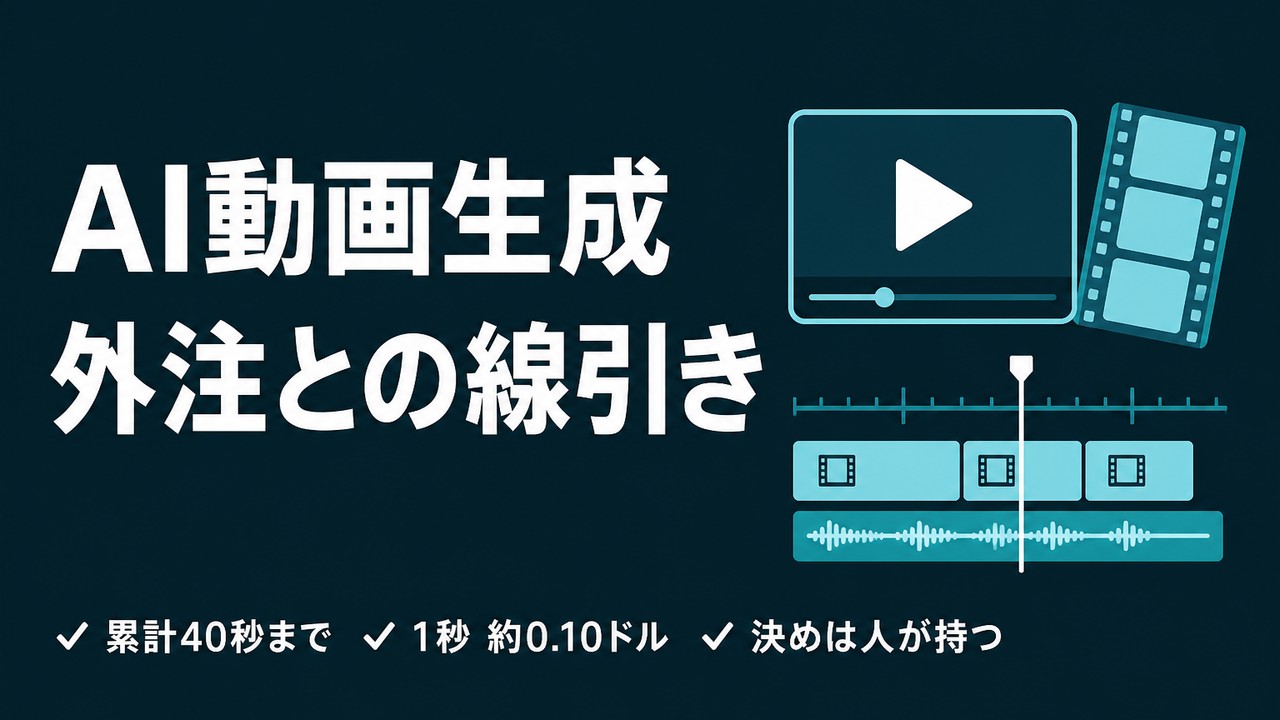 AI動画生成が40秒に｜外注との線引き