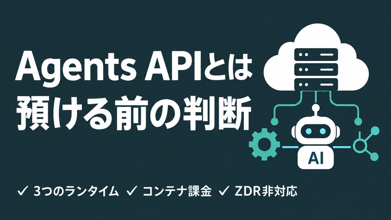 Agents APIとは｜OpenAIに預ける範囲の決め方