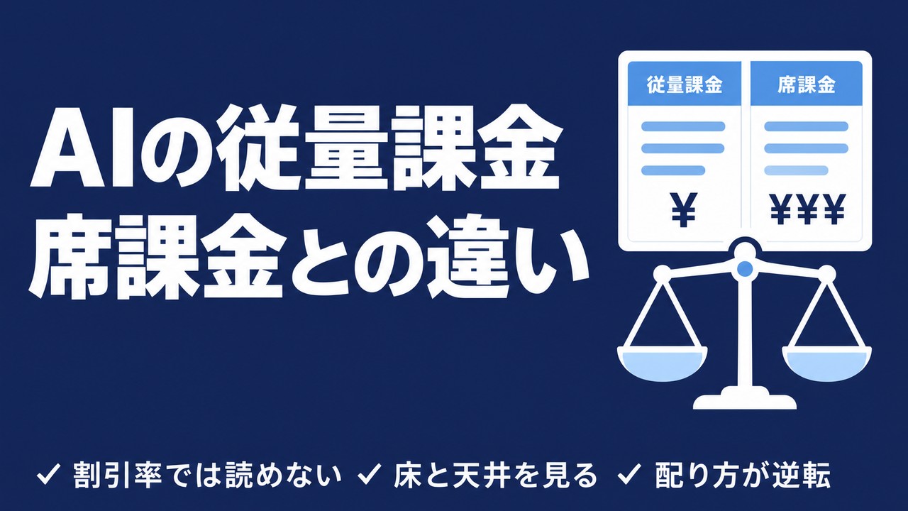 AIの従量課金とは｜席課金との違いと予算の立て方