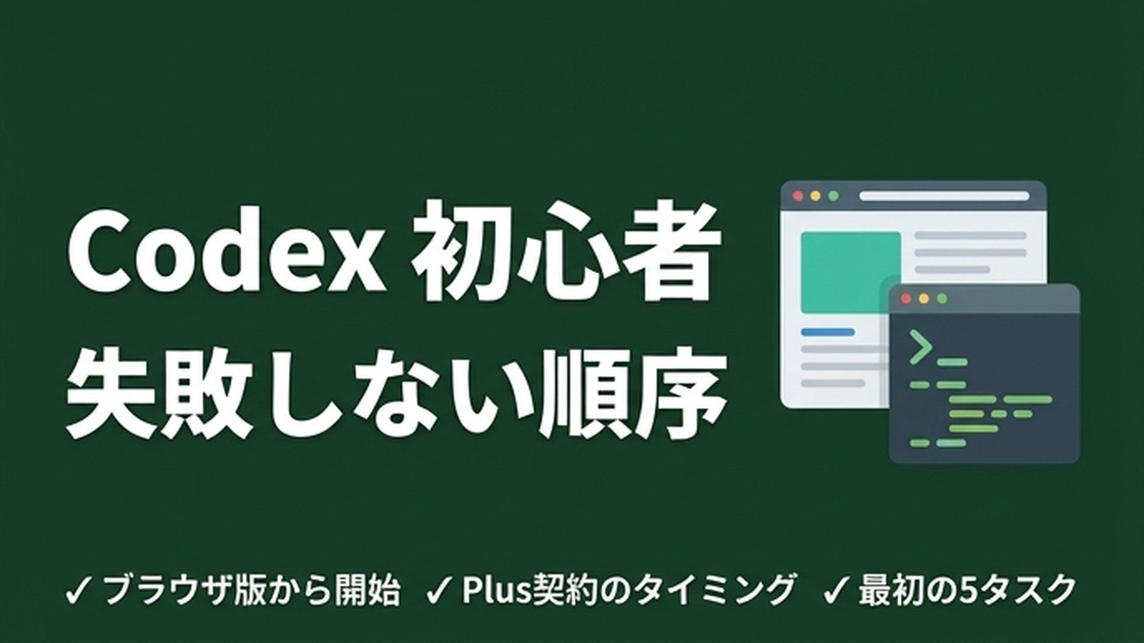 初心者が Codex を始める順序｜失敗しない設定