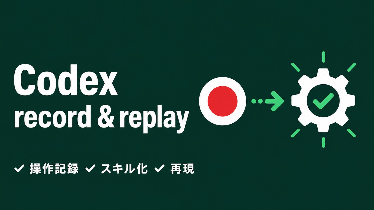 Codexのrecord & replayで操作をスキル化する方法（macOS）