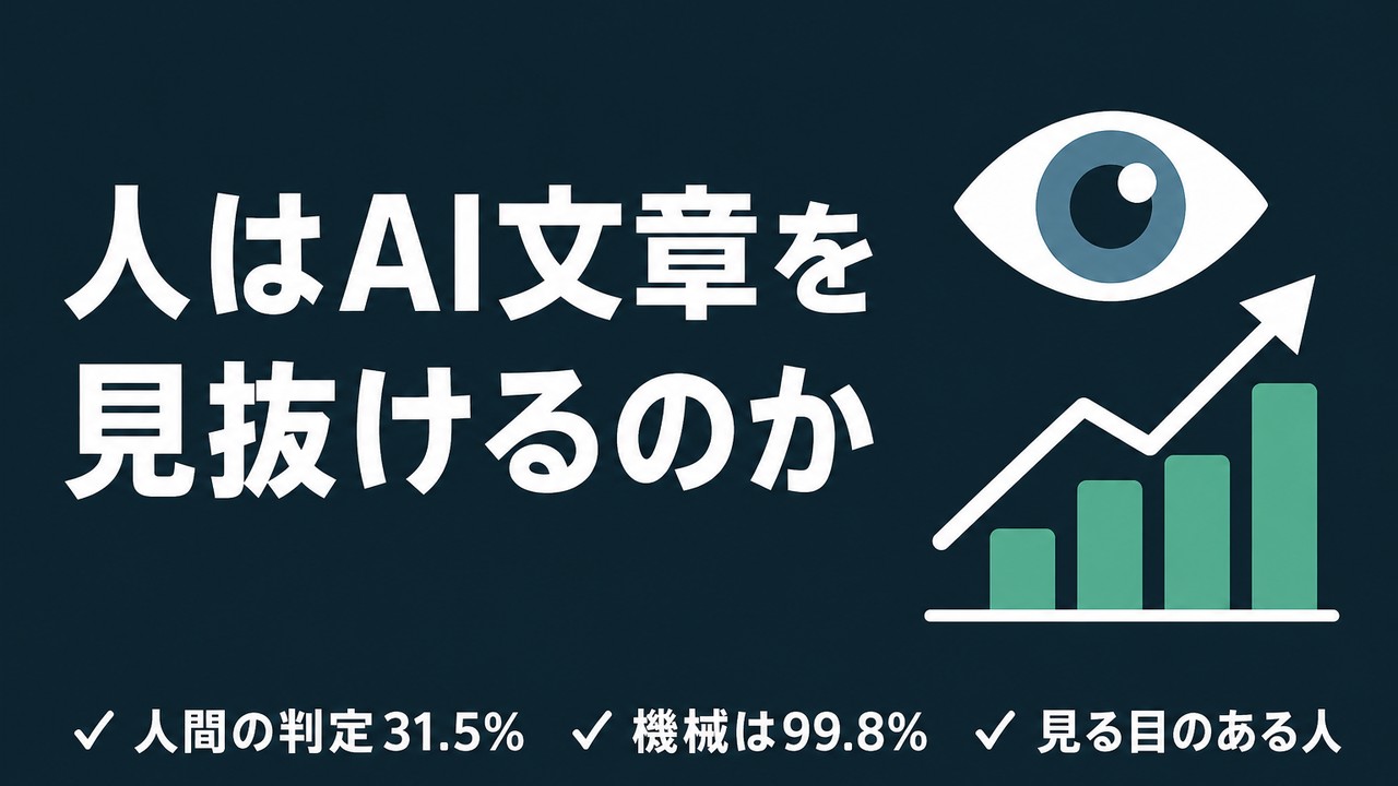 AI文章の見分け方｜人間はほとんど見抜けない