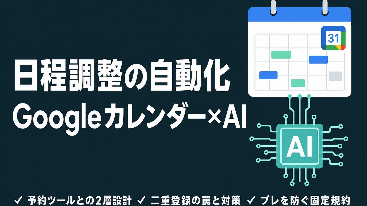 日程調整の自動化｜Googleカレンダー×AIの毎日運用