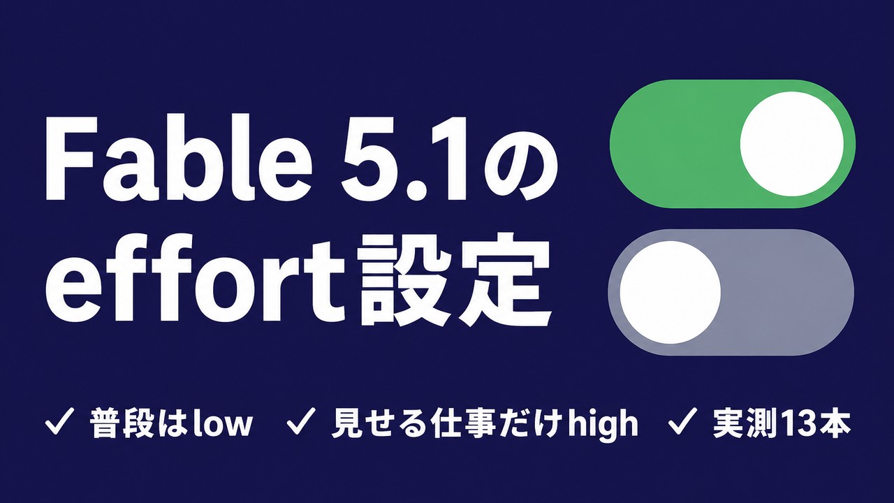 Claude Fable 5.1のeffort設定｜lowとhighの使い分け