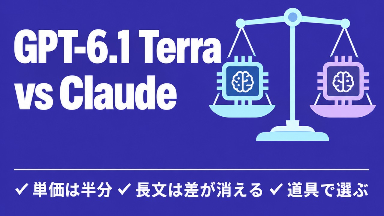 GPT-6.1 TerraとClaude｜使い分けと実測比較
