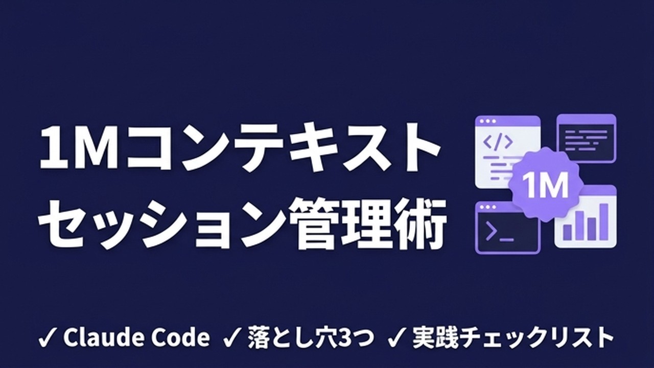 Claude Code 1Mコンテキストの落とし穴｜セッション管理の実践法