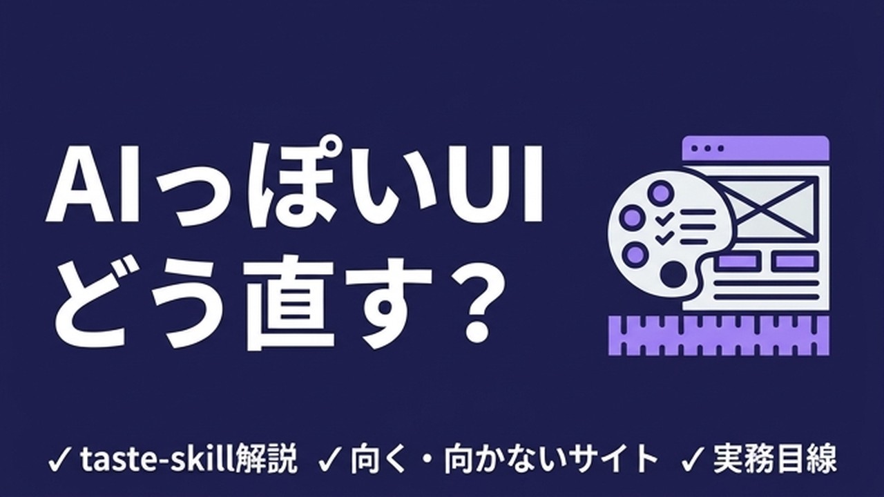 taste-skillとは｜AIのUIを格上げするスキル集