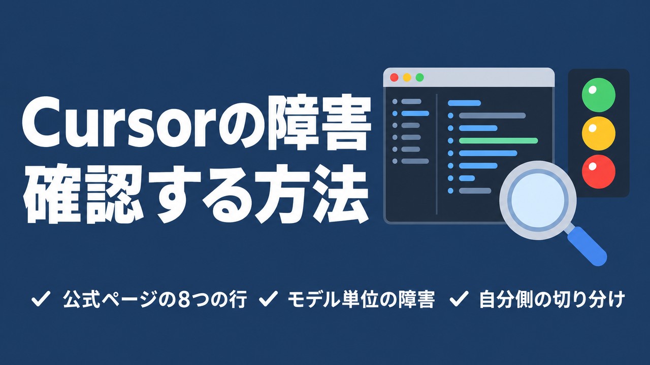 Cursorの障害を確認する方法｜落ちたか自分側かの見分け方