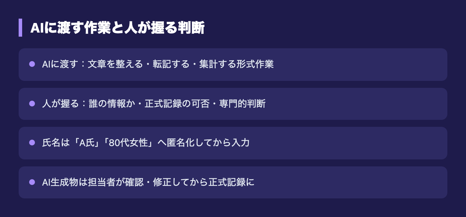 AIに渡す作業と人が握る判断