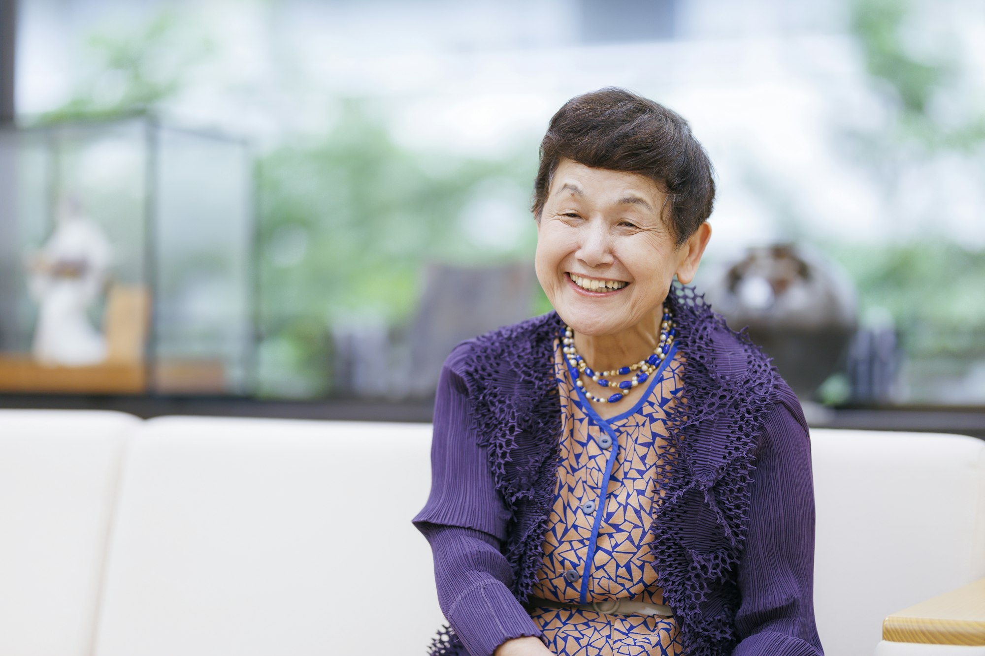 介護メディア『安心介護ニュース』のインタビュー取材に応える昭和女子大学総長・坂東眞理子さん(撮影・加藤春日)