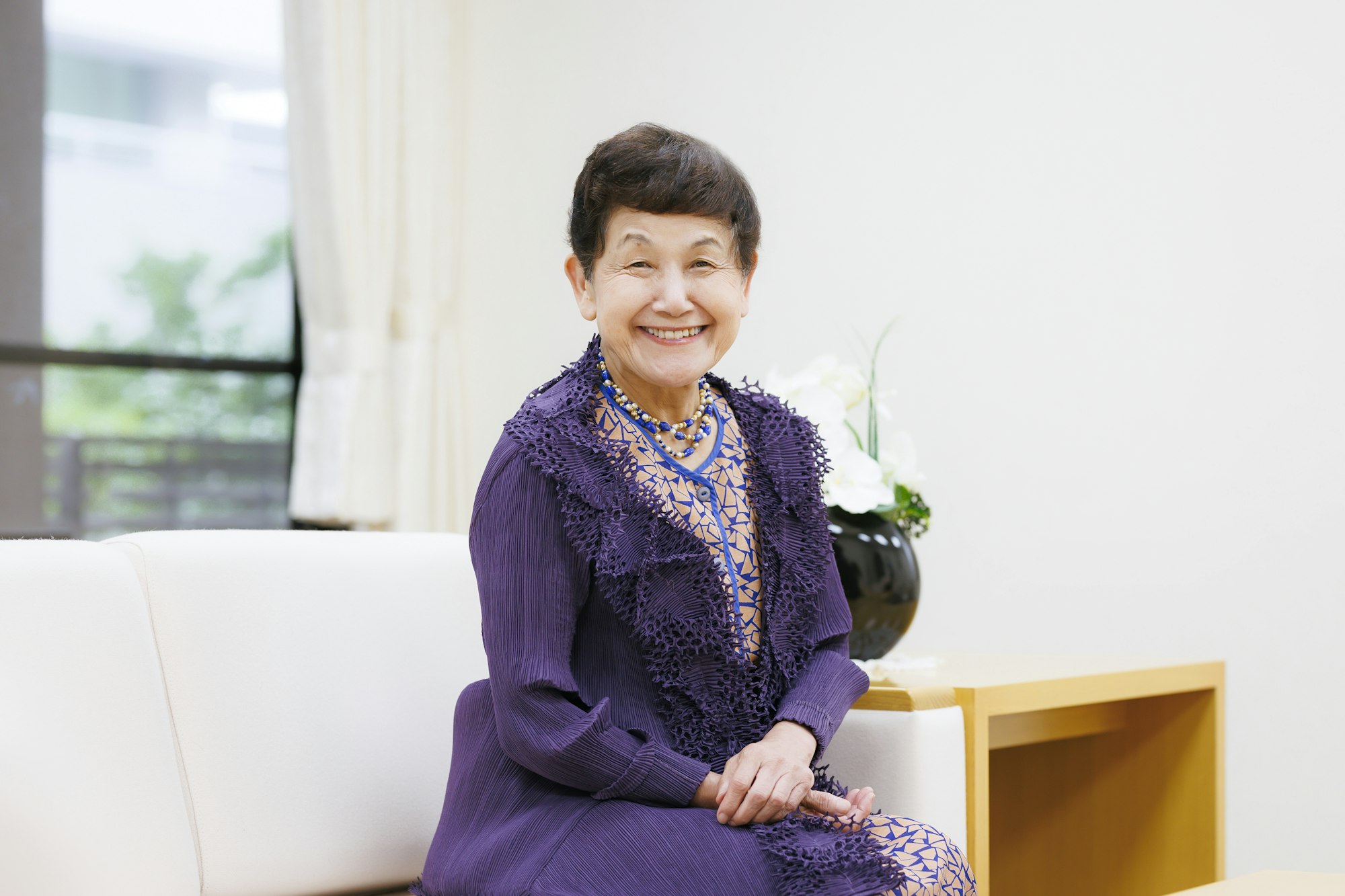 介護メディア『安心介護ニュース』のインタビュー取材に応える昭和女子大学総長・坂東眞理子さん(撮影・加藤春日)